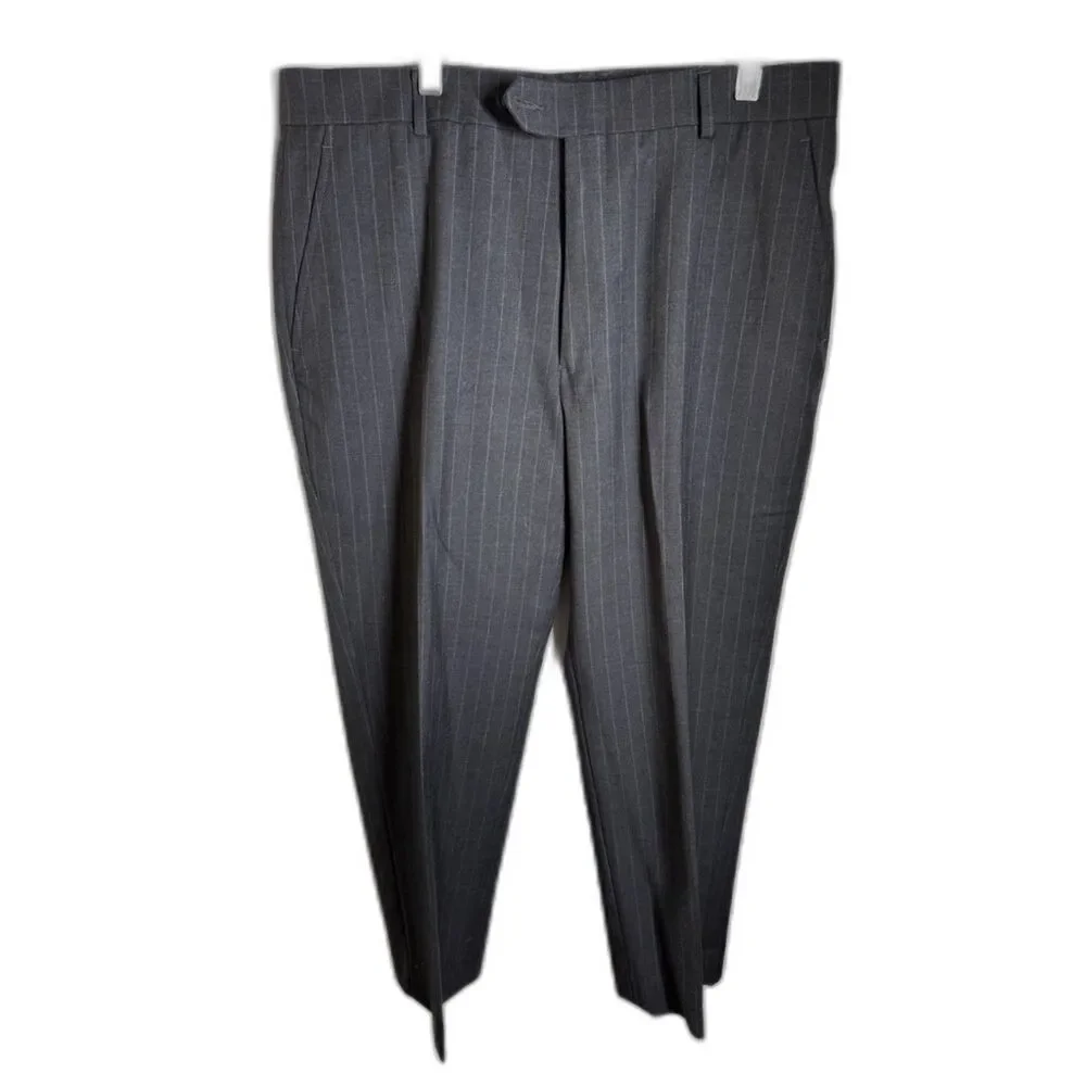 Stafford Men’s 3-Piece Charcoal Pinstripe Worsted Wool Suit Classic Fit